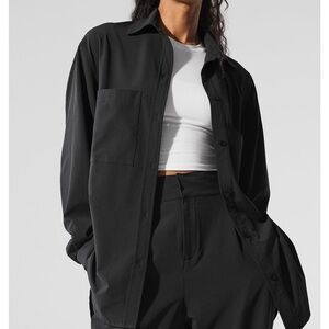 Dreamscape Button Down Long Sleeve- Black